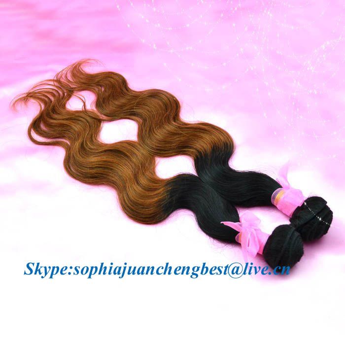 Ombre Color Body Wave 100% Virgin Peruvian Human Hair Weft