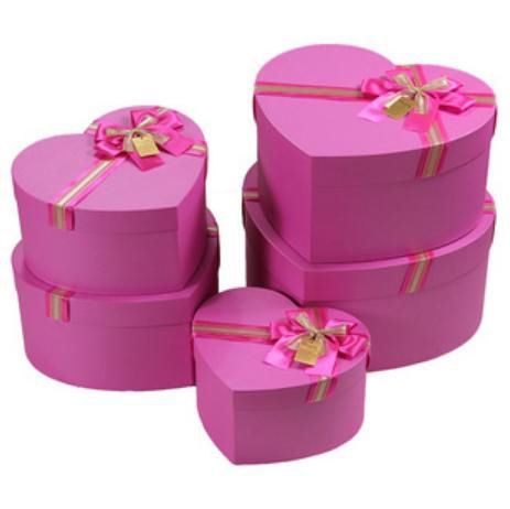 Set of 5 Heart Paper Shaped Gift Box