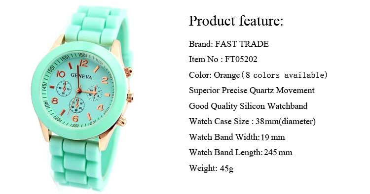 2013 Hottest Selling Lady/Girls Geneva Silicone Watches 