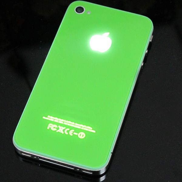 colorful Hot LED Light Luminescent Mod Kit Glowing Logo Back Cover Case For iPhone 4 4S