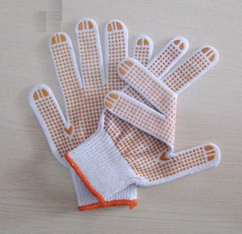 pvc dotted cotton glove