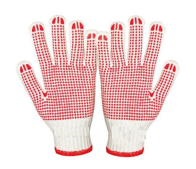 pvc dotted cotton glove