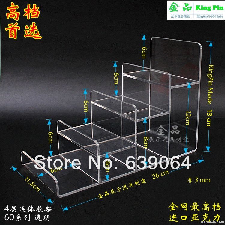 Hot selling 60mm series four layers acrylic display case for wallet