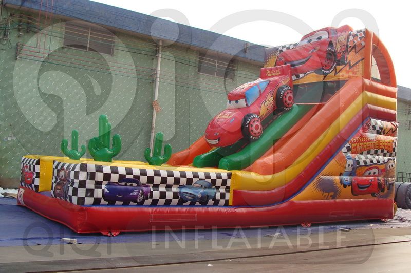 INFLATABLE CARS DOUBLE LANE SLIDE