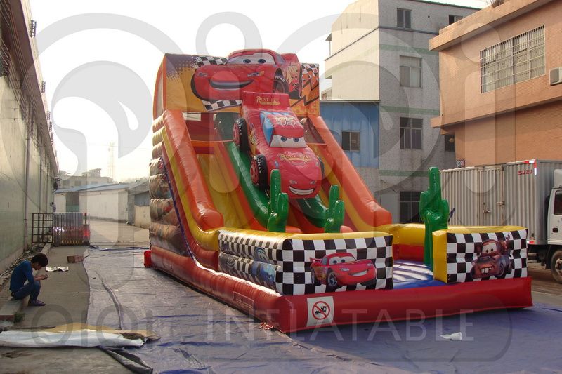 INFLATABLE CARS DOUBLE LANE SLIDE