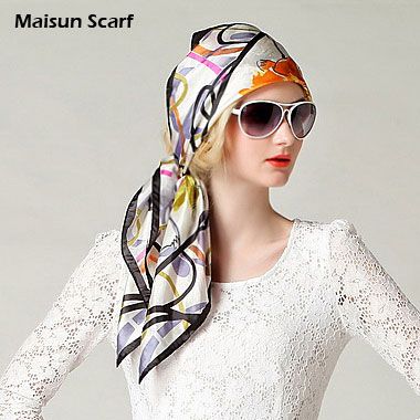 Fashion woemn silk square scarf