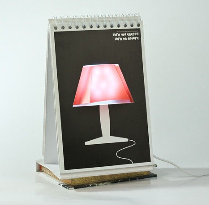 led page by page calender usb and battery inlay desk lamp