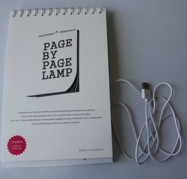 led page by page calender usb and battery inlay desk lamp