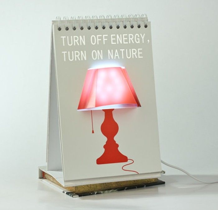 led page by page calender usb and battery inlay desk lamp