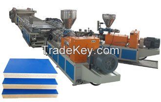wood and plastic composite foam board machine line , wpc sheet extrusion machine
