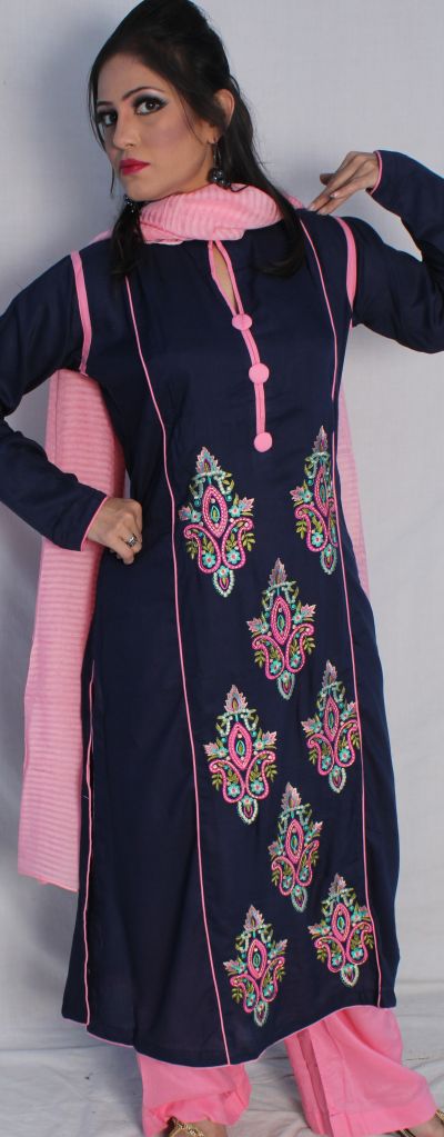 Linen embroidered 3 piece suits