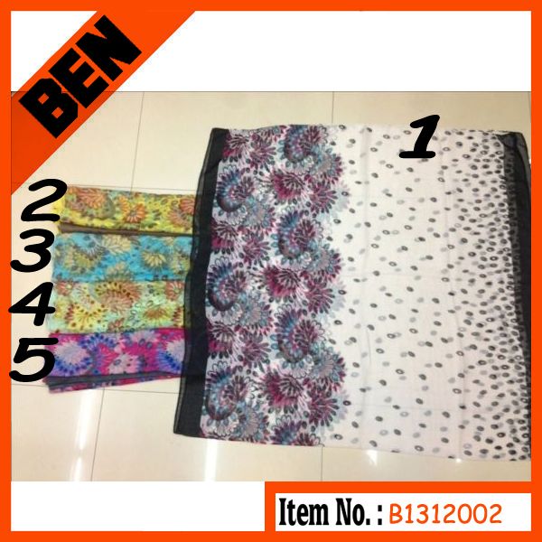 fashion spring printing polyester scarf-B1312002