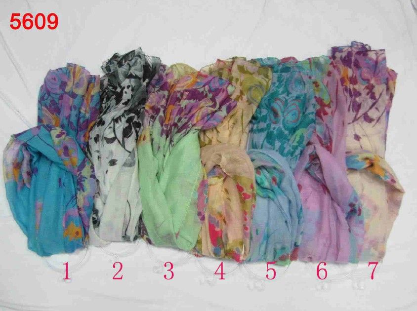 fashion spring printing polyester scarf-B1312007