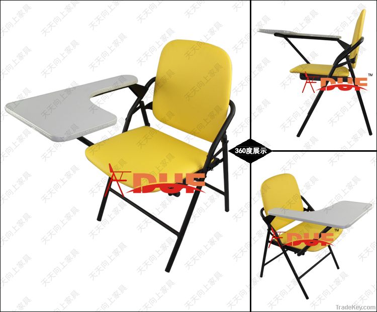 2013 new products plastic folding lecture chair with oversized tablet