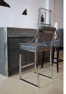 upholstery bar stool with stainless steel frame