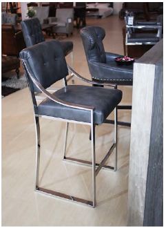 upholstery bar stool with stainless steel frame