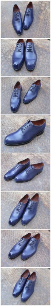 SKP15-BRAND MEN BLUE GENUINE OXFORD LUXURIY SHOES GOODYEAR CRAF