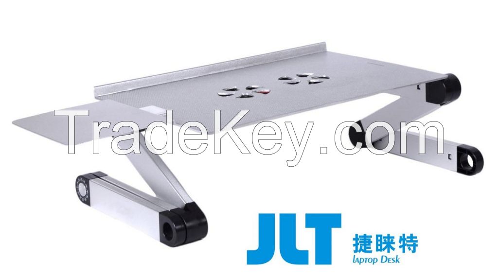 Adjustable vented laptop table with fans