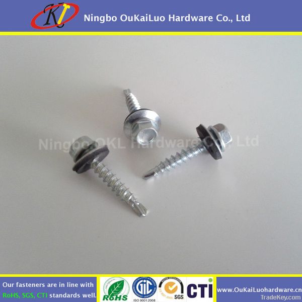 galvanized self drilling screw with bonded washer