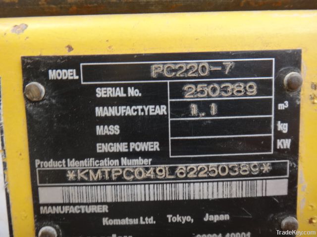 Used Komatsu Excavators pc220-7