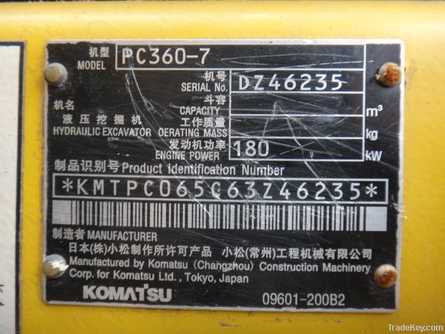 Used Excavators Komatsu Pc360-7