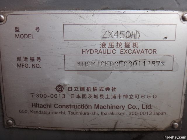 used Excavators Hitachi Zx450h
