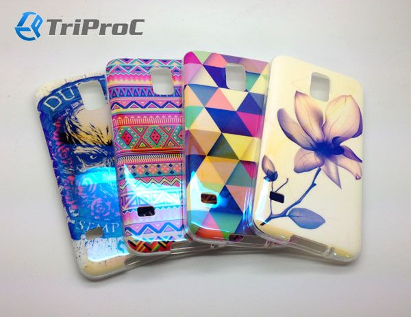OEM Customized Blue Film Coated TPU Smart Cell Mobile Phone Case for Samsung Galaxy S5 I9600