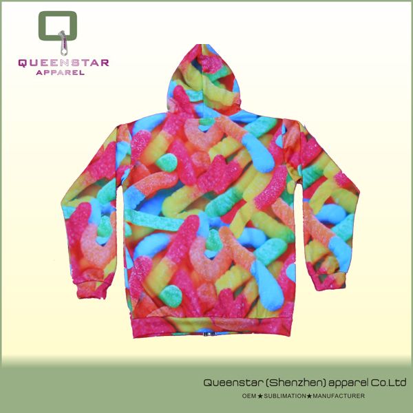 2014 latest 100% Polyester zipper Hoodies 