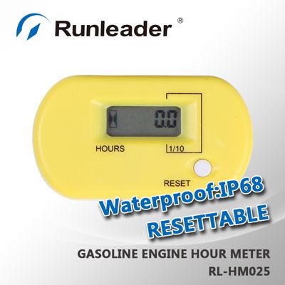 RL-HM025 Resettable Waterproof Inductive Hour Meter For Gasoline Engine,Turf rakes,Motorcycle,Snowmobile,aerator,log splitters