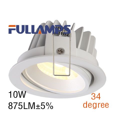 Aluminum housing COB 10W recessed ceiling down lamp