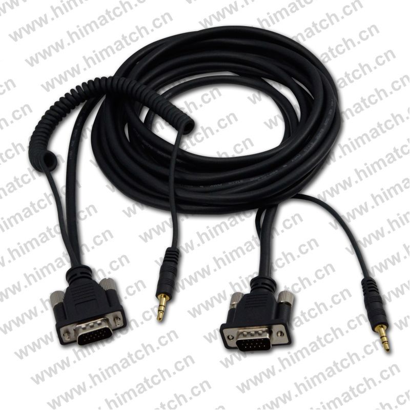 Flexible VGA Cable Male to Male with Audio 