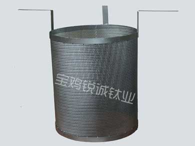 Titanium anode cylinder for sewage disposal 