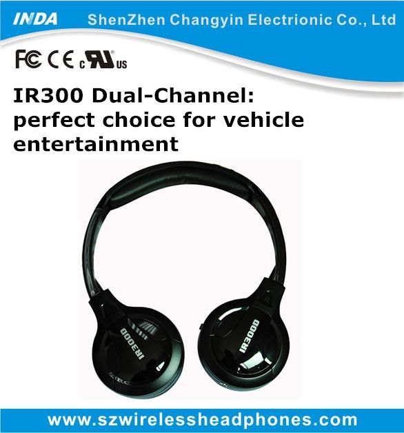 safe cheap  infrared wireless headset for vehicle entertainment 