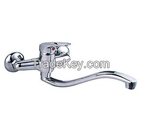 Single lever wall mounted cold and hot kitchen mixer  Faucet