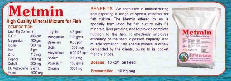 Metmin High Quality Mineral Mixture For Fish