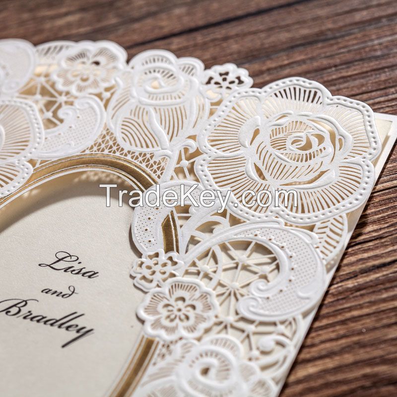 White lace european-style wedding invitations card, personality