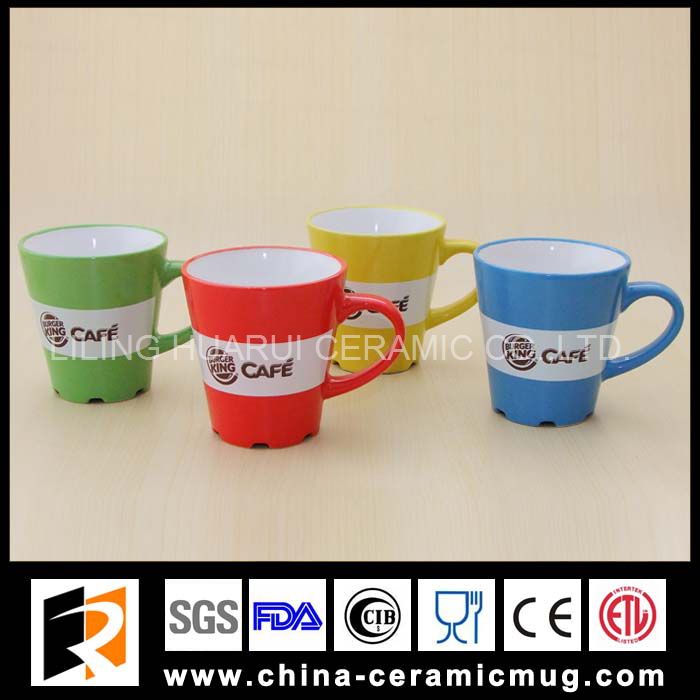 8oz glazed color coffee design ceramic promotion mug