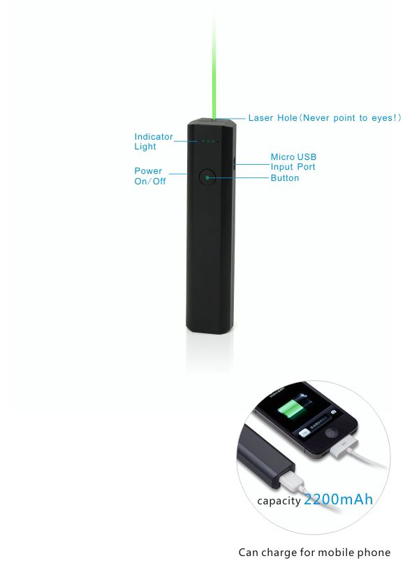 2.4ghz Green Laser Pointer Power Bank