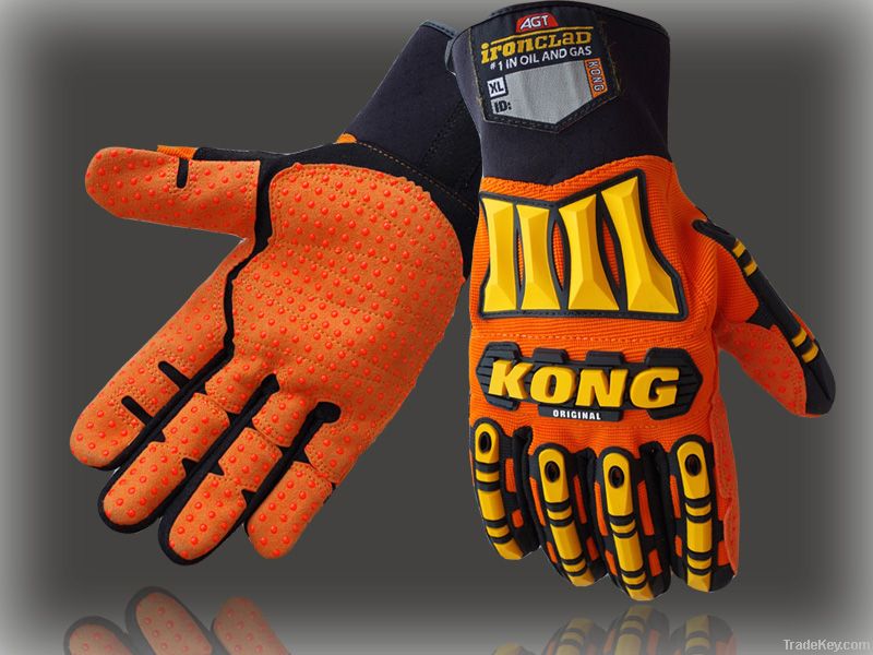 Ironclad KONG SDX2W-06-XXL Waterproof Oil and Gas Safety Impact Gloves,  XX-Large,Black/Green