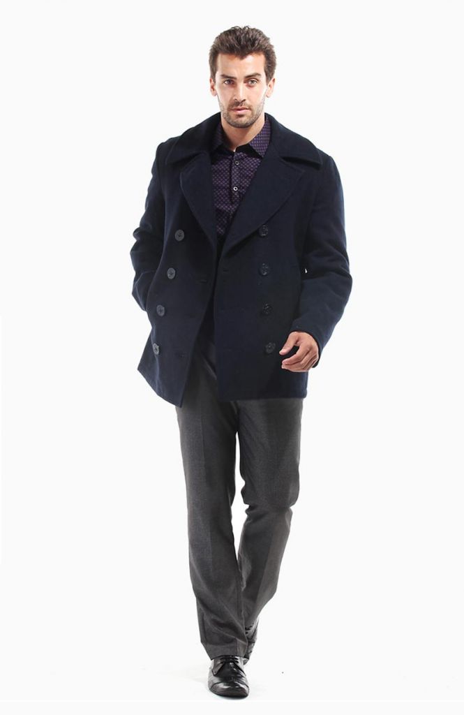 Seibertron Industries USN Wool Pea Coat Men's Winter military wool jacket coat Navy pea Coat