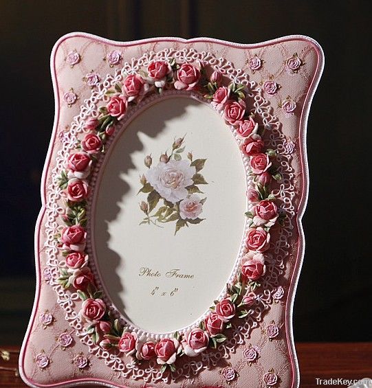 creative rose lace carving , European garden art 6-inch photo frame