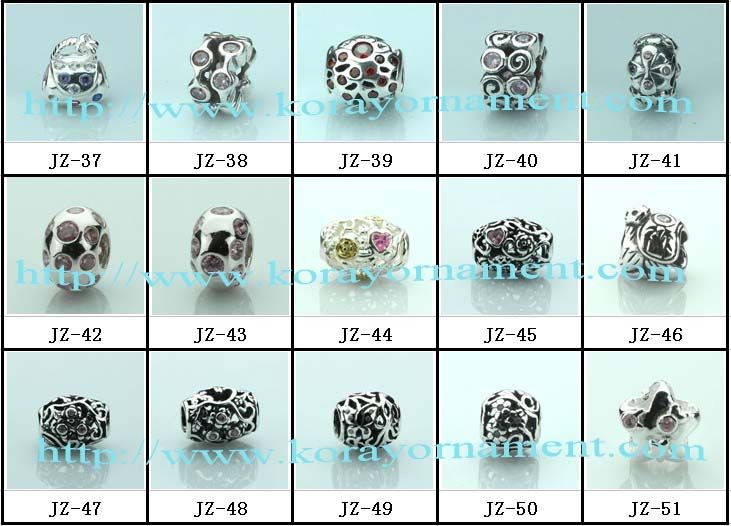 Sterling Silver Beads with CZ