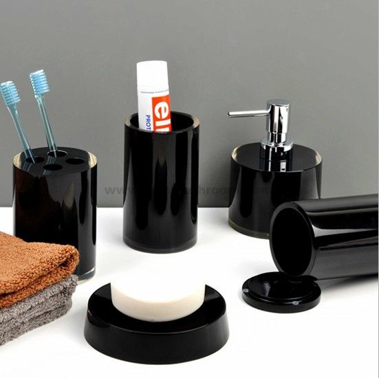 black bathroom accessories sets