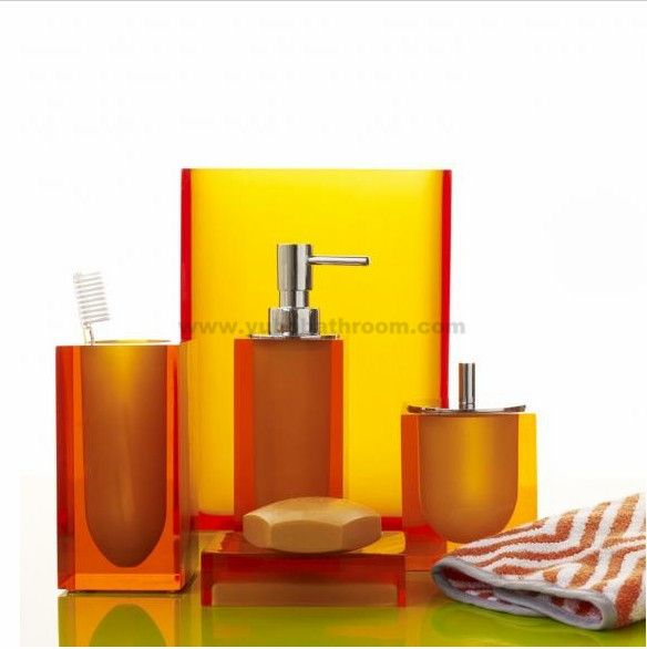 orange luxury resin bathroom accessories