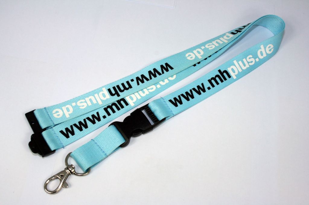 promotional OEM screen printing logo flat polyester lanyard