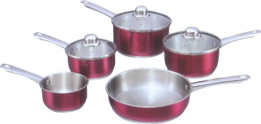 Stainless steel   painted colorful cookware