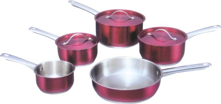 Stainless steel   painted colorful cookware