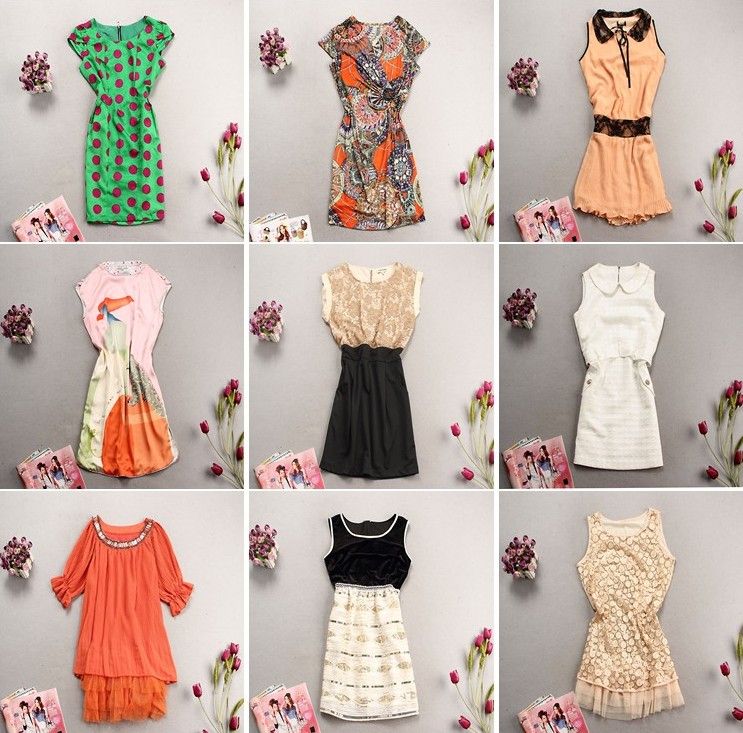 Wholesale  mix styles 2013 2014 winter summer autumn high quality foreign trade women clothing dress skirt down knitted