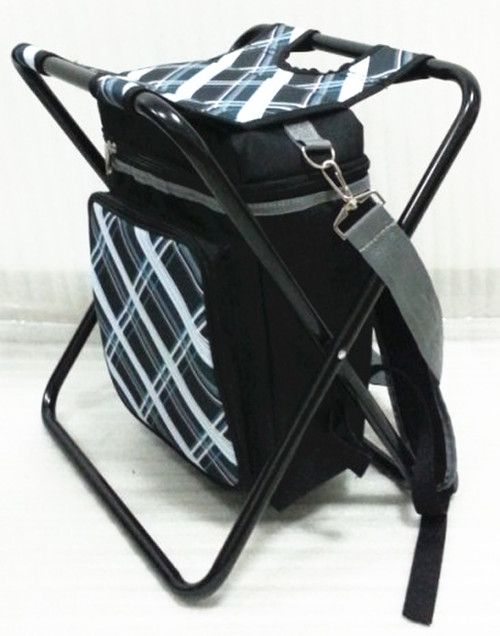 Folding camping chairs with shoulder straps/backrest and the cooler bag