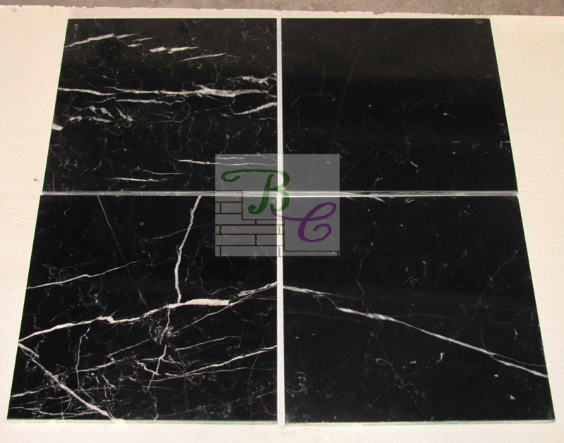 Black marble stone tiles flooring cut to size 300*300